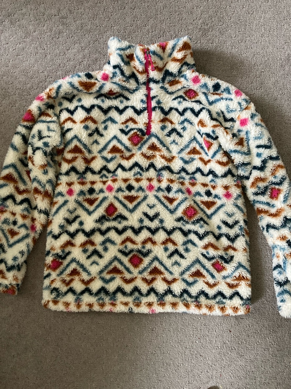 Eddie Bauer fuzzy sherpa fleece pullover, Medium.